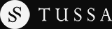 Logo marki Tussa, elegancka typografia na ciemnym tle, symbolizująca luksus i nowoczesny styl.